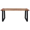 Table à manger 180x90x75 cm Bois d'acacia massif et verre 