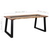 Table à manger 180x90x75 cm Bois d'acacia massif et verre 