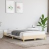 Cadre de lit sans matelas crème 120x190 cm tissu 