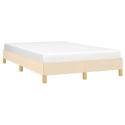 Cadre de lit sans matelas crème 120x190 cm tissu 