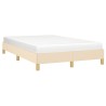 Cadre de lit sans matelas crème 120x190 cm tissu 