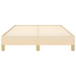 Cadre de lit sans matelas crème 120x190 cm tissu 