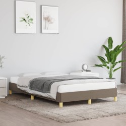 Cadre de lit sans matelas taupe 120x190 cm tissu 