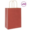 Sacs en papier 50 pcs avec poignées rouge 21x11x28 cm 