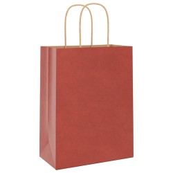 Sacs en papier 50 pcs avec poignées rouge 21x11x28 cm 