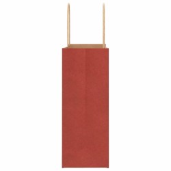 Sacs en papier 50 pcs avec poignées rouge 21x11x28 cm 