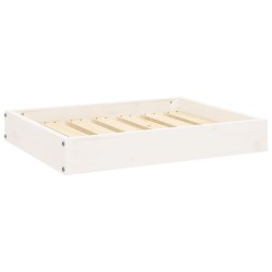Lit pour chien Blanc 61,5x49x9 cm Bois de pin solide 
