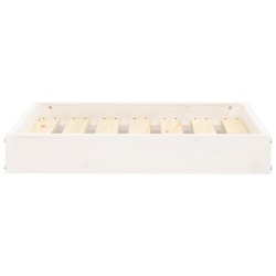 Lit pour chien Blanc 61,5x49x9 cm Bois de pin solide 
