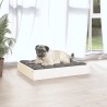 Lit pour chien Blanc 61,5x49x9 cm Bois de pin solide 