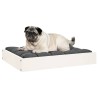 Lit pour chien Blanc 61,5x49x9 cm Bois de pin solide 