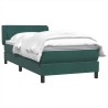 Sommier à lattes de lit et matelas vert foncé 90x220 cm velours 