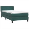Sommier à lattes de lit et matelas vert foncé 90x220 cm velours 