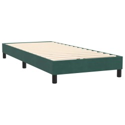 Sommier à lattes de lit et matelas vert foncé 90x220 cm velours 