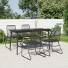 Ensemble à manger de jardin 5 pcs Noir Rotin PVC 