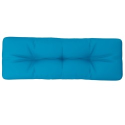 Coussin de palette bleu clair 120x40x12 cm tissu 