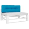 Coussin de palette bleu clair 120x40x12 cm tissu 