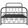 Cadre de lit métal sans matelas avec pied de lit noir 107x203cm 