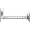 Cadre de lit métal sans matelas avec pied de lit noir 107x203cm 