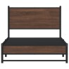 Cadre de lit en métal sans matelas chêne marron 107x203 cm 