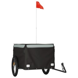 Remorque de vélo noir et gris 45 kg fer 