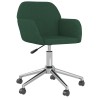 Chaise pivotante de bureau Vert foncé Tissu 