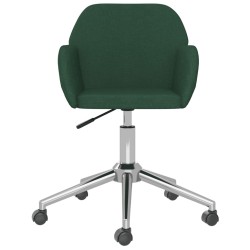 Chaise pivotante de bureau Vert foncé Tissu 