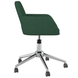 Chaise pivotante de bureau Vert foncé Tissu 