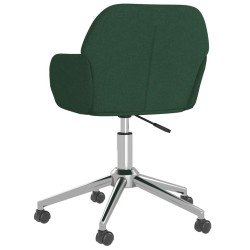 Chaise pivotante de bureau Vert foncé Tissu 