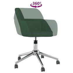 Chaise pivotante de bureau Vert foncé Tissu 
