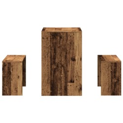 Ensemble table à manger et bancs 3 pcs bois d'ingénierie 
