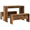 Ensemble table à manger et bancs 3 pcs bois d'ingénierie 