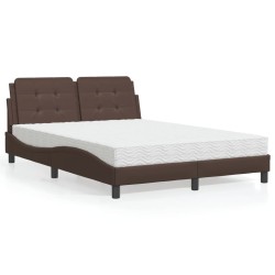 Lit avec matelas marron 120x200 cm similicuir 