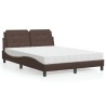 Lit avec matelas marron 120x200 cm similicuir 