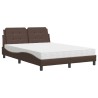 Lit avec matelas marron 120x200 cm similicuir 