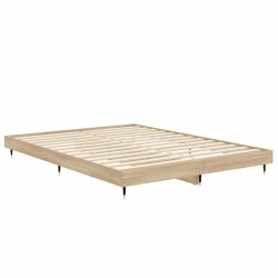 Cadre de lit sans matelas chêne sonoma 135x190 cm 