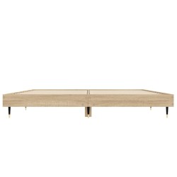 Cadre de lit sans matelas chêne sonoma 135x190 cm 