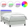 Sommier à lattes de lit et matelas gris clair 80x210 cm velours 