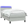 Sommier à lattes de lit et matelas gris clair 80x210 cm velours 