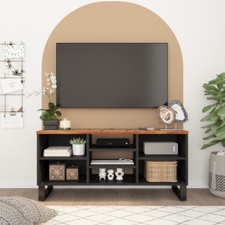 Meuble TV 100x33x46 cm bois de récupération et d'ingénierie 