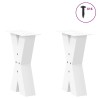 Pieds de table basse en forme de X, 2 pièces, blanc, 28 x (42-43) cm, acier 