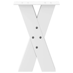 Pieds de table basse en forme de X, 2 pièces, blanc, 28 x (42-43) cm, acier 