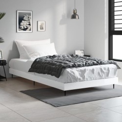 Cadre de lit sans matelas blanc brillant 100x200 cm 