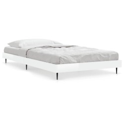 Cadre de lit sans matelas blanc brillant 100x200 cm 