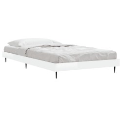 Cadre de lit sans matelas blanc brillant 100x200 cm 