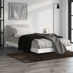 Cadre de lit sans matelas blanc brillant 100x200 cm 