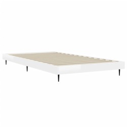 Cadre de lit sans matelas blanc brillant 100x200 cm 