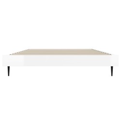 Cadre de lit sans matelas blanc brillant 100x200 cm 