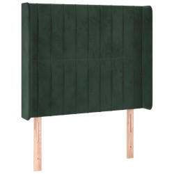 Tête de lit avec oreilles Vert foncé 93x16x118/128 cm Velours 
