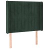 Tête de lit avec oreilles Vert foncé 93x16x118/128 cm Velours 