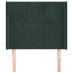 Tête de lit avec oreilles Vert foncé 93x16x118/128 cm Velours 